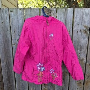 Vintage OshKosh Bright Pink Floral Raincoat